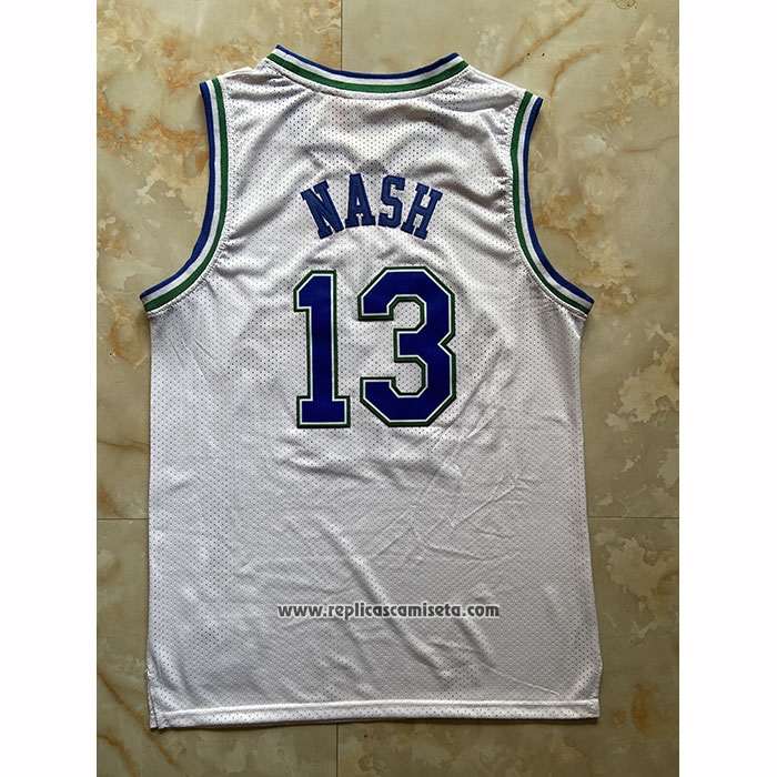 Camiseta Dallas Mavericks Steve Nash NO 13 Mitchell & Ness 1994-95 Blanco